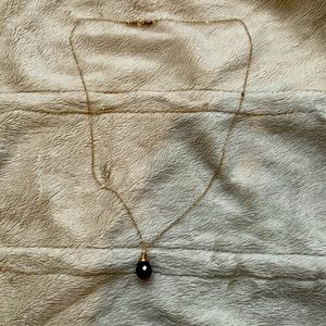 Gold plated teardrop amethyst necklace